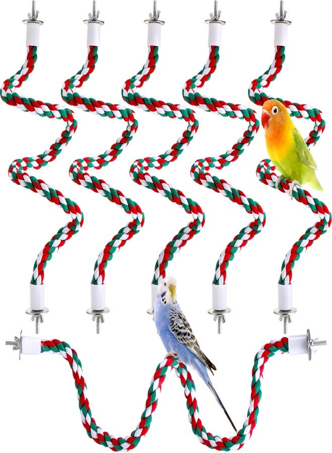 Novabright 6Pcs 24.5 Inch Bird Rope Perch Stand Bendable Large Bird Swing Perch Parrot Climbing Standing Toys Cage Accessories for Parakeet, Cockatiel, Budgie, Lovebirds - Image 1
